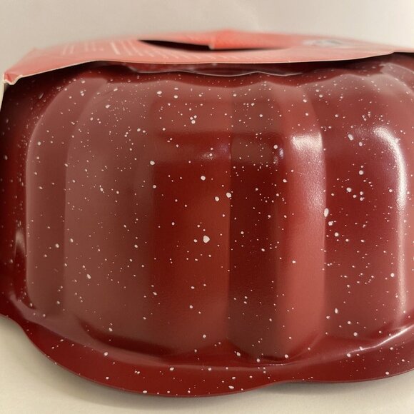 David Burke Gourmet Pro Red Fluted Bake Pan Heavy Gauge Steel 10in Oven Safe Hol - Picture 7 of 8